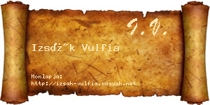 Izsák Vulfia névjegykártya
